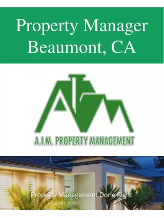 property manager beaumont ca