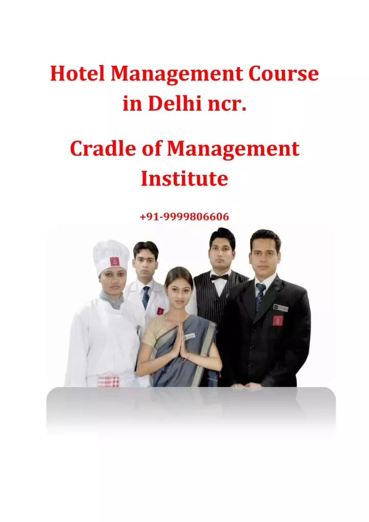 hotel management course in delhi ncr