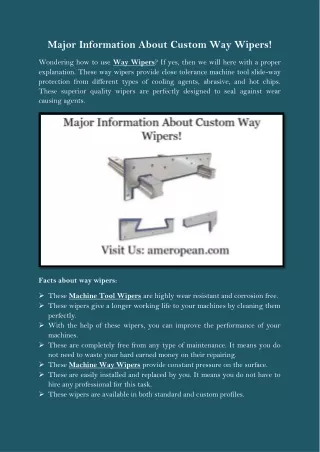 Major Information About Custom Way Wipers!