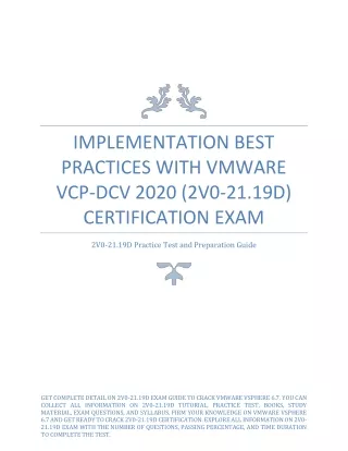 implementation best practices with vmware