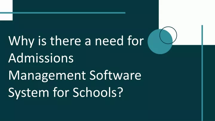 why is there a need for admissions management