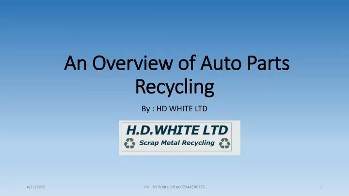 an overview of auto parts recycling