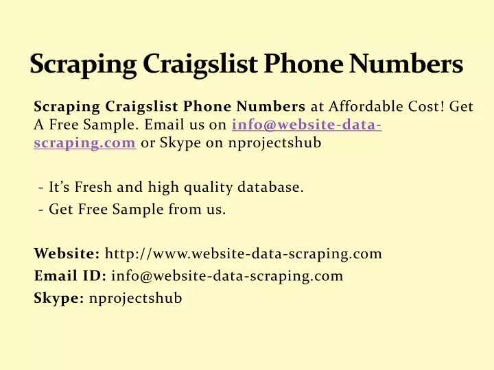 scraping craigslist phone numbers