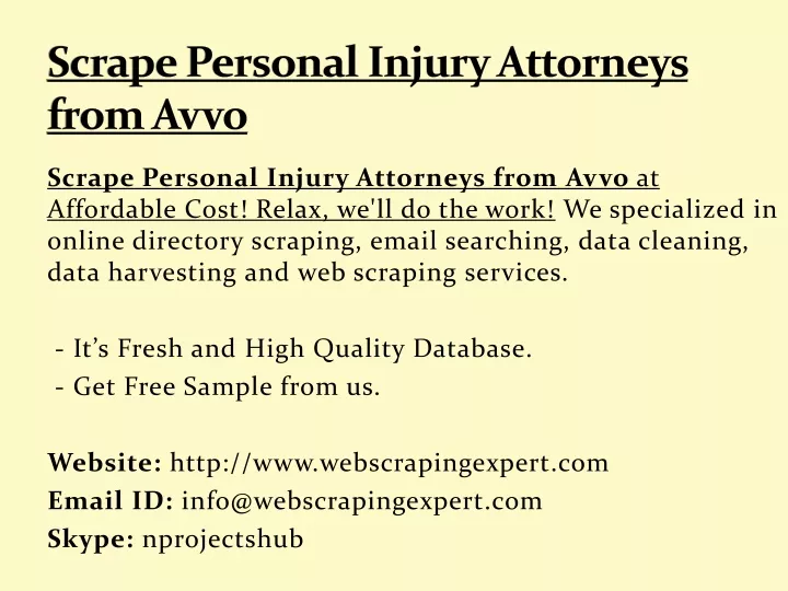 scrape personal injury attorneys from avvo