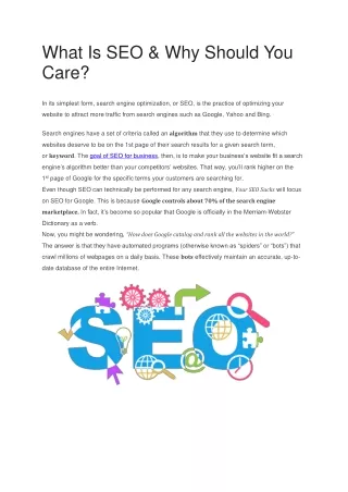 what is seo why should you care