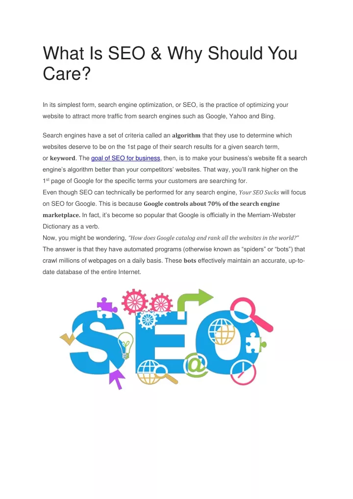 what is seo why should you care