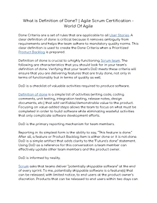 what is definition of done agile scrum