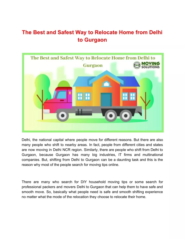 the best and safest way to relocate home from