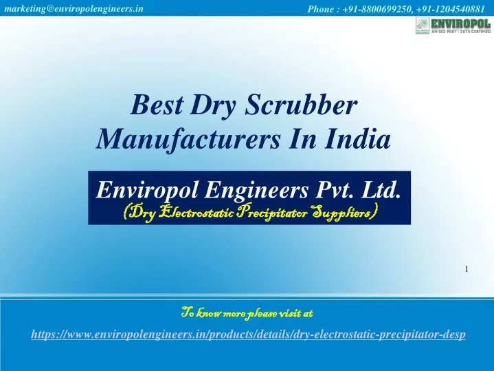 best dry scrubber manufacturers in india