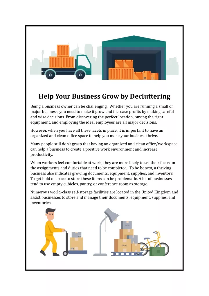 help your business grow by decluttering