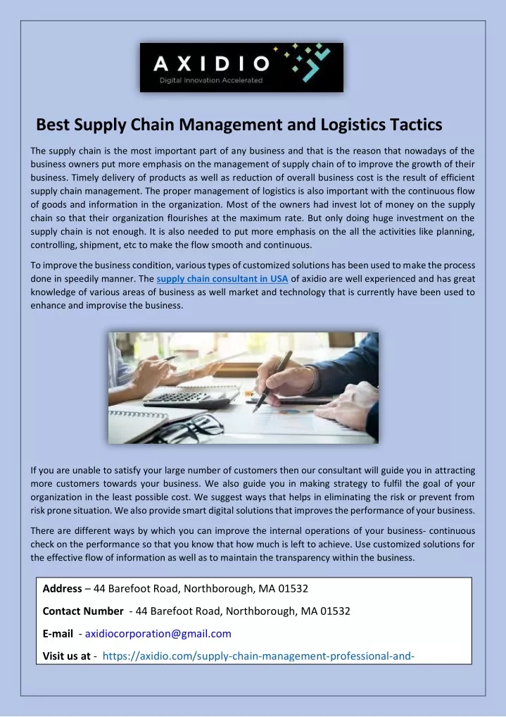 best supply chain management and logistics tactics