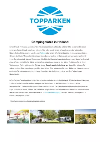 campingpl tze in holland