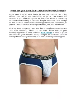 what can you learn from thong underwear for men