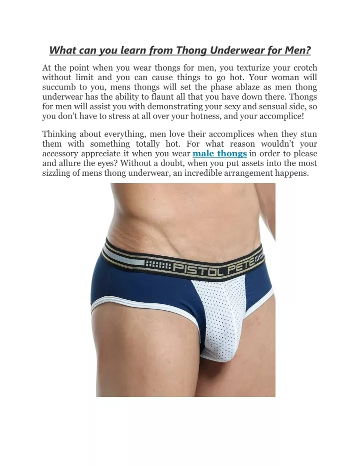 what can you learn from thong underwear for men