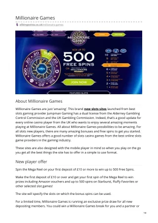 millionaire games
