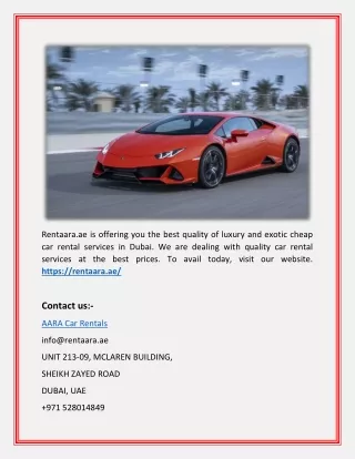 Luxury Car Hire Dubai_AARA Car Rentals