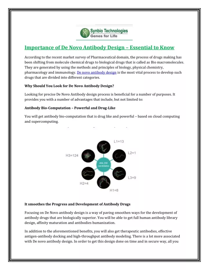 importance of de novo antibody design essential