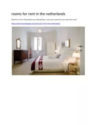 rooms for rent in the netherlands