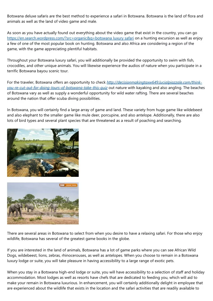 botswana deluxe safaris are the best method