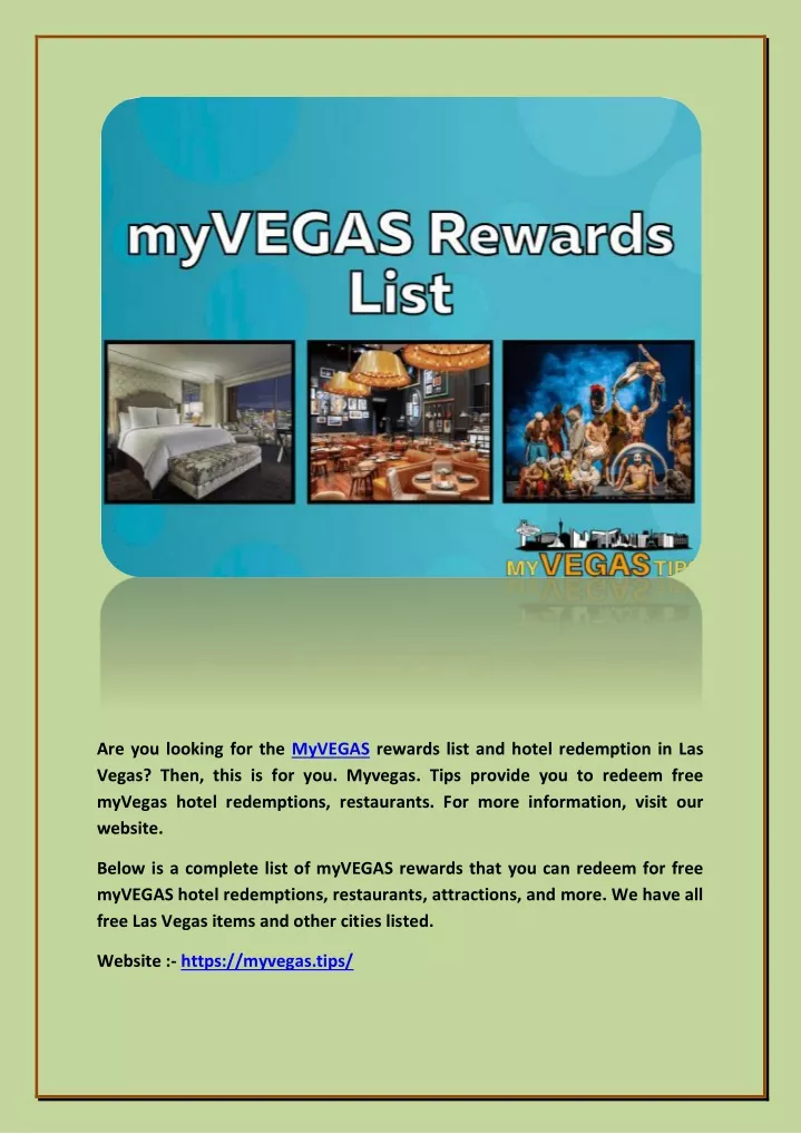 are you looking for the myvegas rewards list