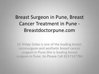 Breast Surgeon in Pune, Breast Cancer Treatment in Pune - Breastdoctorpune.com