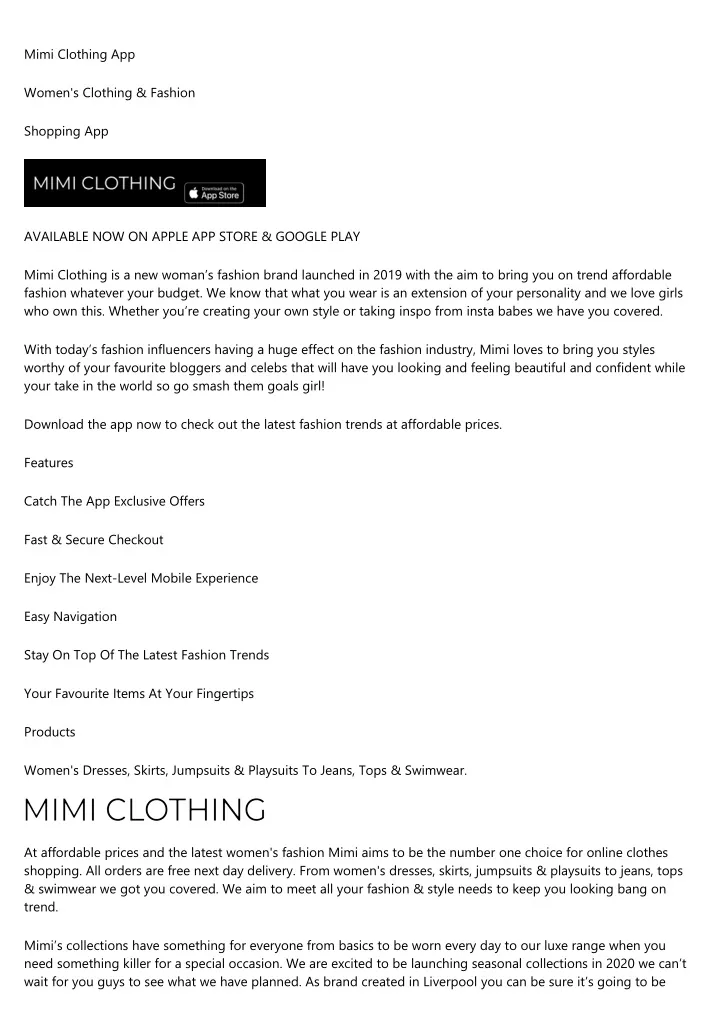 mimi clothing app