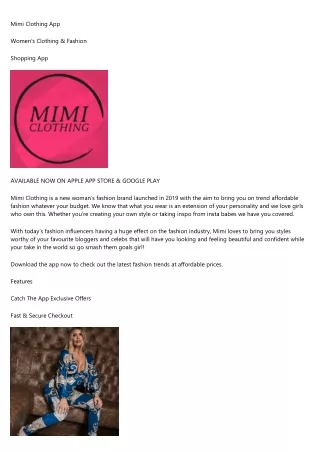 Will Mimi Clothing Ever Rule the World?