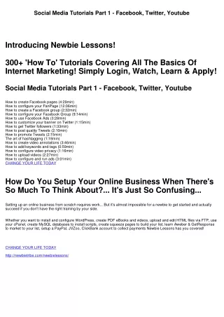 social media tutorials part 1 facebook twitter