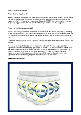 resurge supplement review