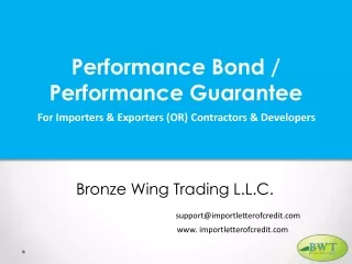 performance bond performance guarantee