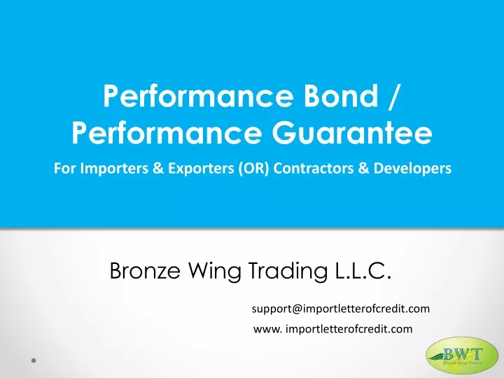 performance bond performance guarantee