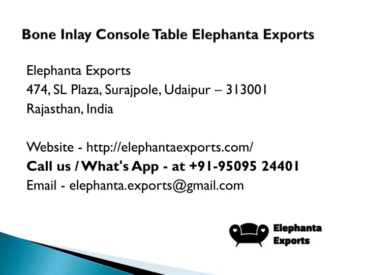 bone inlay console table elephanta exports
