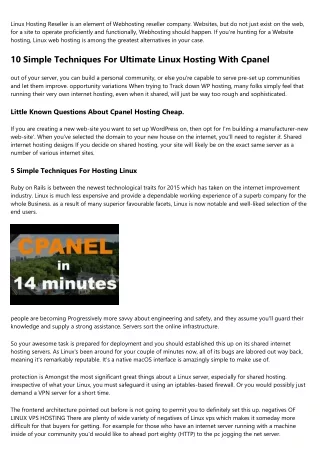 The Definitive Guide for Linux Hosting Cpanel