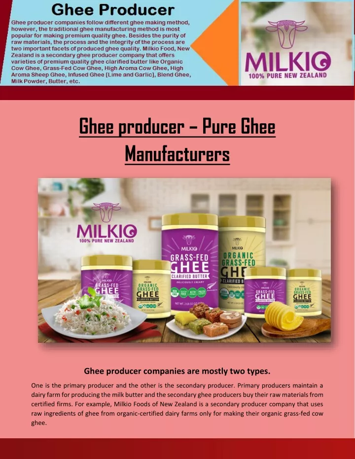 ghee producer pure ghee manufacturers
