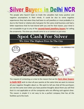Sell your silver and  gold jewellery for cash