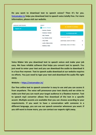 Download Text to Speech Voices Online