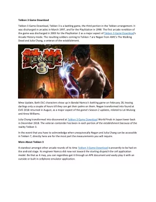 Tekken 3 Game Download