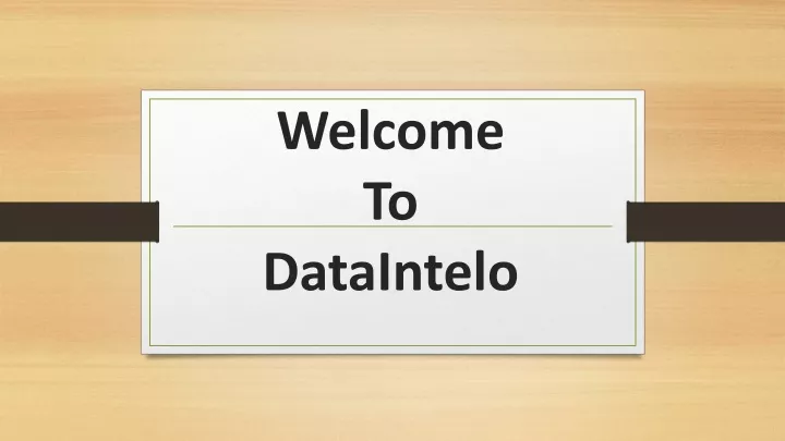 welcome to dataintelo