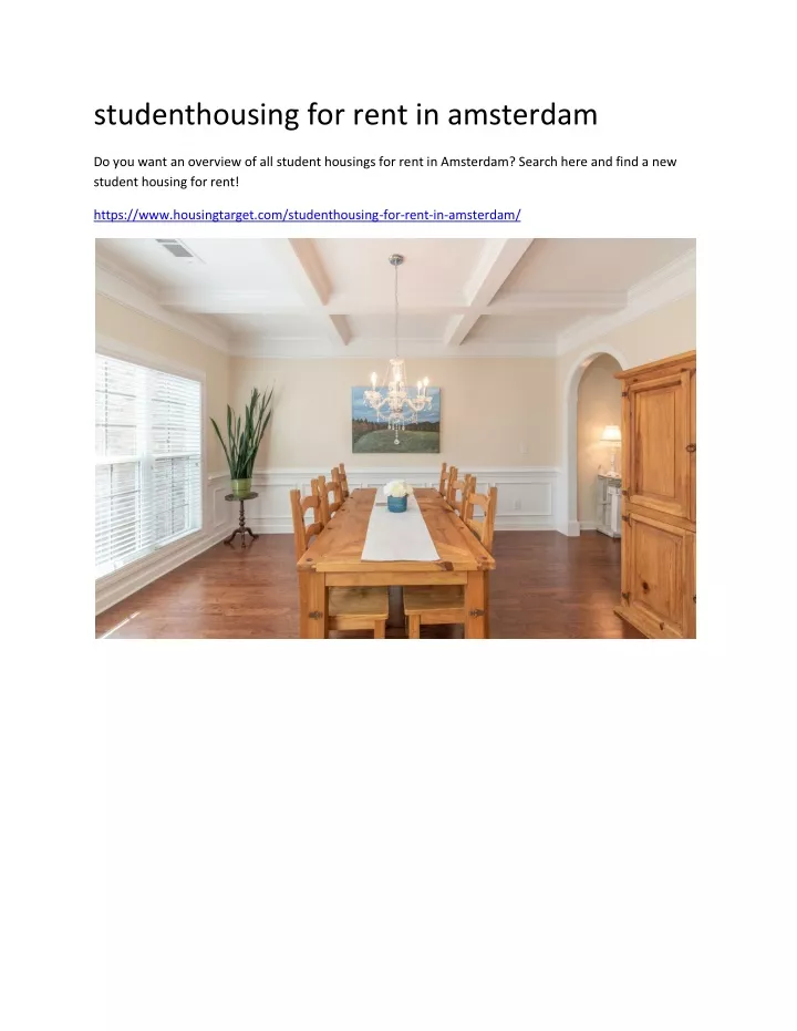 studenthousing for rent in amsterdam