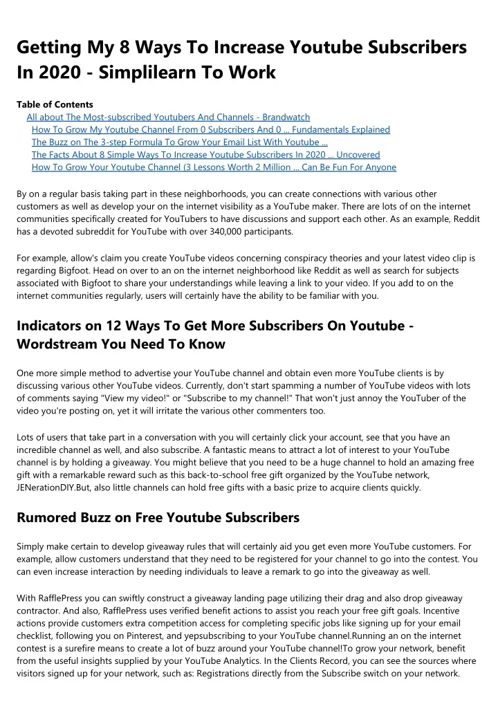 getting my 8 ways to increase youtube subscribers