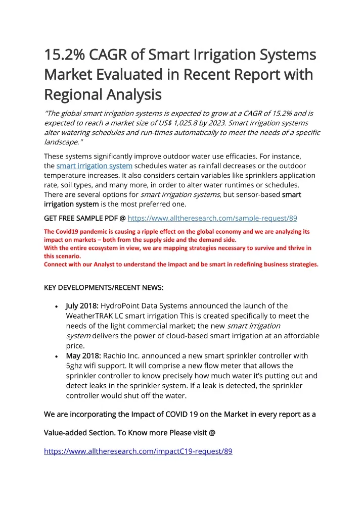 15 2 cagr of smart irrigation systems 15 2 cagr