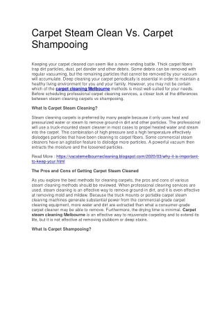 carpet steam clean vs carpet shampooing keeping