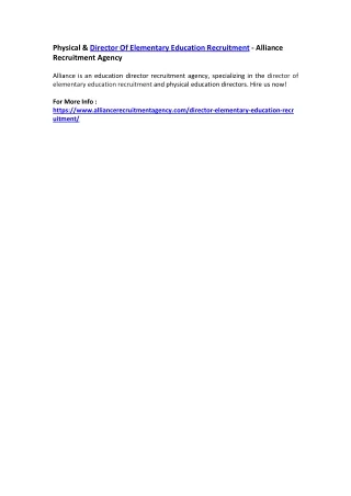 physical director of elementary education