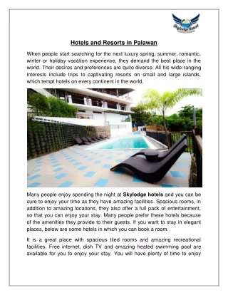 Hotels and Resorts in Palawan