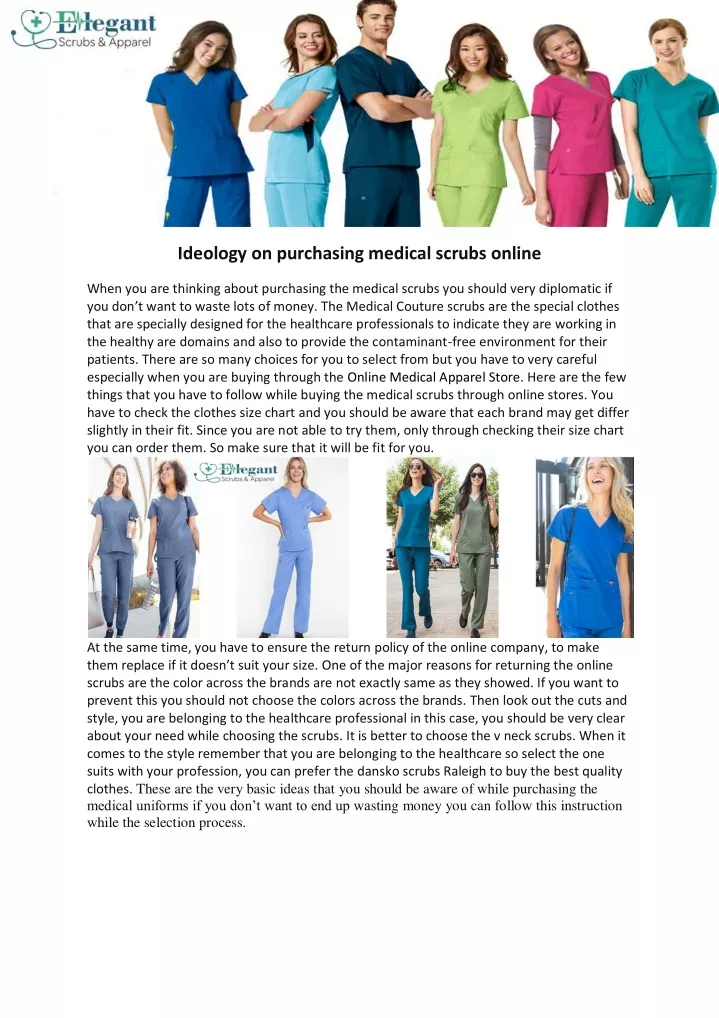 ideology on purchasing medical scrubs online