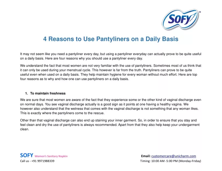 4 reasons to use pantyliners on a daily basis