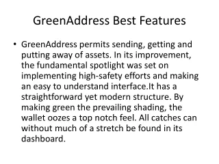 greenaddress best features