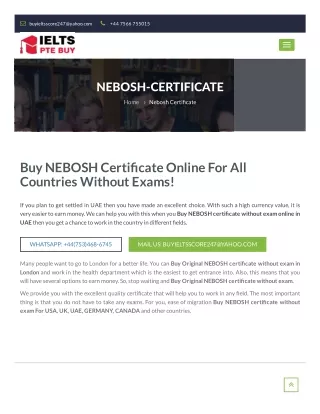 Buy Original NEBOSH Certificate - Ieltsptebuy