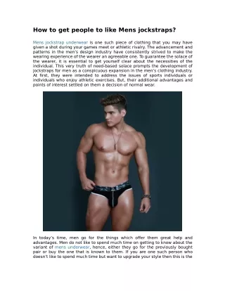 how to get people to like mens jockstraps