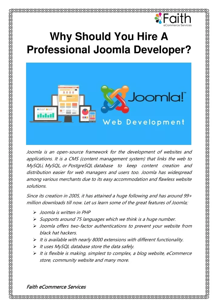 why should you hire a professional joomla